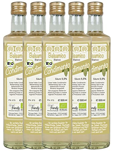 direct&friendly Bio Condimento Balsamico weißer Bianco (5 x 500 ml) von direct&friendly