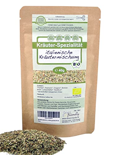 direct&friendly Bio Italienische Kräutermischung schonend getrocknet gerebelt (40 GR) von direct&friendly