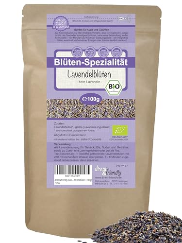 Bio Lavendelblüten | echter Lavendel | Lavendeltee | 100 g | direct&friendly von direct&friendly