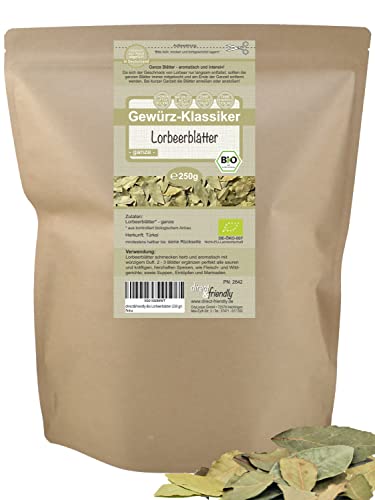 Premium Bio Lorbeerblätter| ganze, getrocknete Blätter | handverlesen | 250g | direct&friendly von direct&friendly