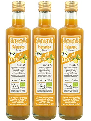 direct&friendly Bio Mango Essig, Condimento Balsamico mit fruchtiger Mango (3 x 500 ml) von direct&friendly