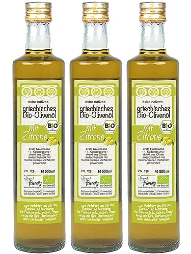 direct&friendly Bio Olivenöl Griechenland mit Bio Zitrone (3 x 500 ML) von direct&friendly