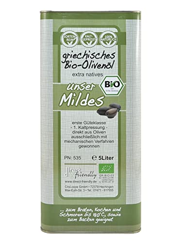direct&friendly Bio Olivenöl nativ aus der Mani Griechenland im 5l Kanister abgefüllt von direct&friendly
