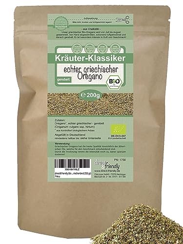 direct&friendly | echter griechischer Bio Oregano | Premium Qualität vom Olymp | getrocknet | direkt vom Feld | 200 g von direct&friendly