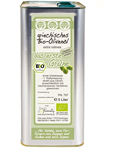 direct&friendly Griechisches Bio Olivenöl Das Erste Grüne naturtrüb extra nativ (5 Liter) von direct&friendly