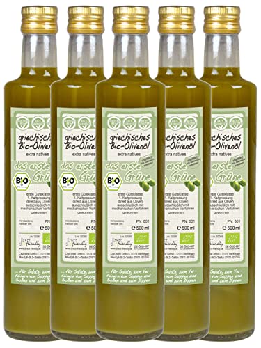 direct&friendly Griechisches Bio Olivenöl Unser Grünes naturtrüb extra nativ (5 x 500 ml) von direct&friendly