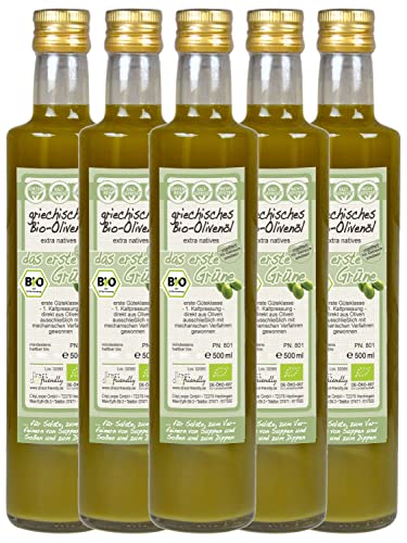 direct&friendly Griechisches Bio Olivenöl Unser Grünes naturtrüb extra nativ (5 x 500 ml) von direct&friendly