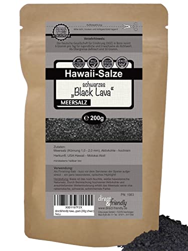 direct&friendly schwarzes Hawaiisalz Black Lava | schwarzes Premium Dekor-Meersalz von direct&friendly