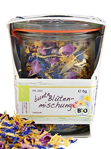 Farbenfrohe Bio Blüten im Weckglas | Premium Qualität | handverarbeitet | wiederverwendbares Giveaway in plastikfreier Verpackung von direct&friendly