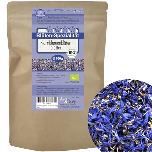 direct&friendly | blaue Bio Kornblumenblütenblätter | Essblüten ohne Kelch | 100 g | Tee und Dekoration direct&friendly | blaue Bio Kornblumenblütenblätter | Essblüten ohne Kelch | 100 g | Tee und Dekoration von direct&friendly