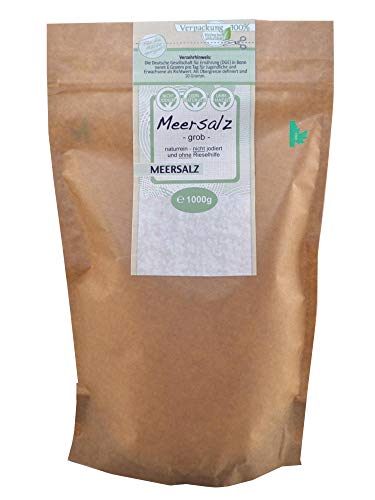 direct&friendly grobes Bio Meersalz ideal für die Salzmühle (1kg Bio-Doypack) von direct&friendly