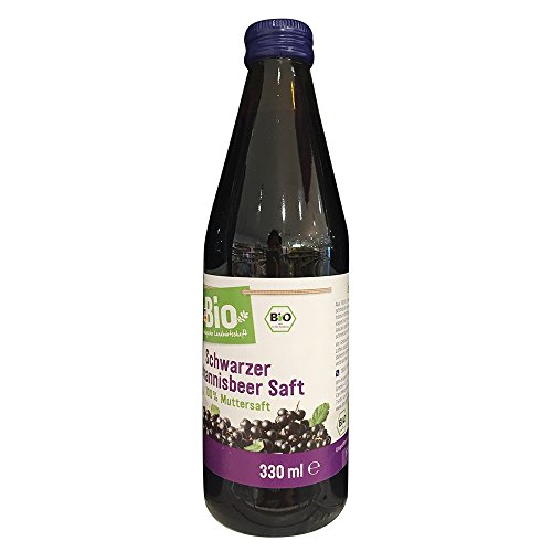 dmBio Schwarzer Johannisbeer Saft, 100% Muttersaft, 330 ml Glasflaschen (1er Pack) von dm-drogerie markt
