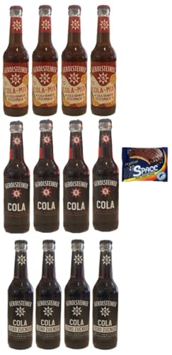 12 Flaschen Gerolsteiner Cola Mix aus 3 Sorten a 0,33 L 4x Gerolsteiner Cola/4x Cola Zero Zucker/ 4x Cola-Mix inkl. MEHRWEGPFAND + Space Keks gratis a 45 g von doktor