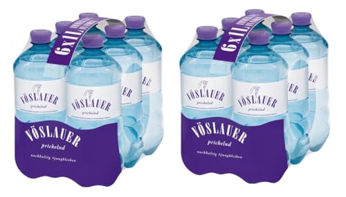 12 Flaschen Vöslauer Mineralwasser prickelnd a 1 Liter inkl. EINWEGPFAND Wasser mit Kohlensäure von doktor