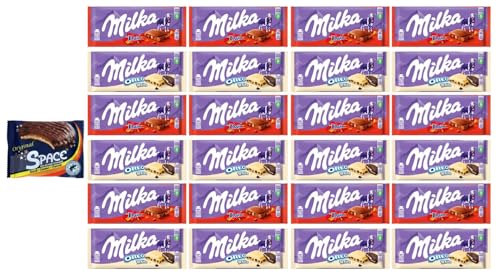 24 Tafeln Milka Mix aus 2 Sorten 12x Milka Daim a 100g/ 12x Milka Oreo White a 100 g + Space Keks Gratis a 45g von doktor