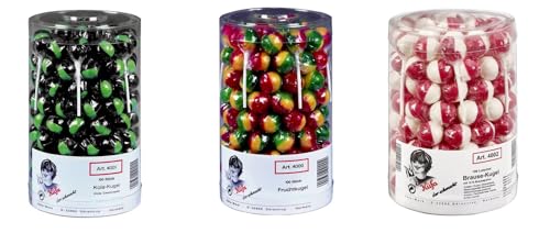 300 Küfa Lutscher Mix Lolly aus Brausekugel/Kola-Kugel/Frucht-Kugel a 17g einzeln verpackte Kugel-Lollis von doktor