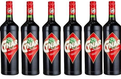 6 Flaschen Cynar a 1000ml - Der Halbbitterlikör mit der Artischocke aus Italien, 16,5% Vol. von doktor