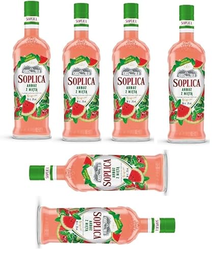 6 Flaschen Soplica Arbuz Z Mieta Wassermelone a 500ml 28 Vol. von doktor