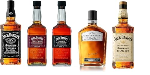 Jack Daniel´s 5er Super Box (Jack Daniel´s Bonded 0,7l + Jack Daniel´s Triple Mash a 0,7l + Jack Daniel´s Gentleman a 0,7 +Jack Daniel´s Honey a 0,7l 35% Vol. + Jack Daniel´s 40% Vol. von doktor