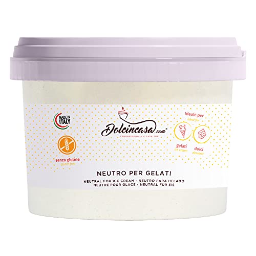 Dolcincasa-com Neutral für Speiseeis und Fruchtgelato mit Guarkernmehl und Johannisbrotkernen Verdickungsmittel Emulgator Stabilisator Glutenfrei Home Professional Use 500 g Packung von dolcincasa-com