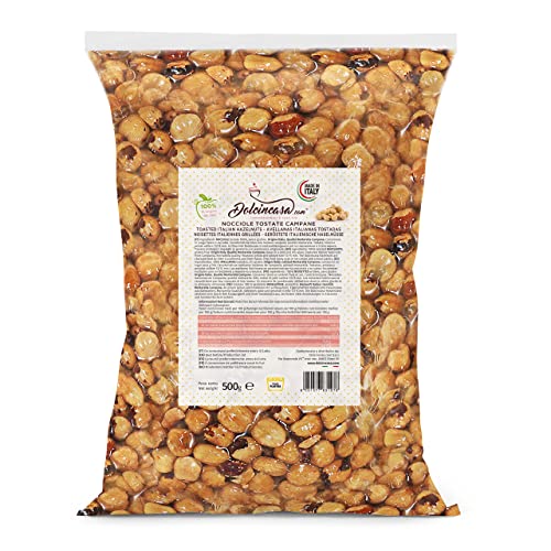 Dolcincasa-com Roasted Hazelnut Cultivar Mortarella Campana Natural for Ice cream Cakes and Various Uses In Confectionery Decorations Fillings Gluten Free 500g Pack von dolcincasa-com