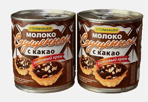 2er Pack. Gezuckerte Kondensmilch mit Kakao Brotaufstrich Sguschonka Tortencreme (2 x 397g) von drezhaukar