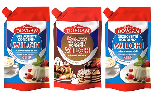 3er Pack DOVGAN gezuckerte Kondensmilch in Doypack 2x 300g + ein gezuckerte Kondensmilch mit Kakao 300g 3er Pack DOVGAN gezuckerte Kondensmilch in Doypack 2x 300g + ein gezuckerte Kondensmilch mit Kakao 300g von drezhaukar