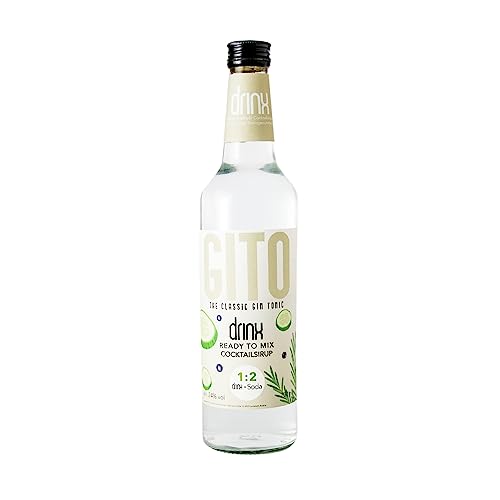 drinx GITO - GIN TONIC | Hochwertiger alkoholischer Sirup | Gin Tonic nur mit Sodawasser zubereiten | mit einer Flasche bis zu 14 Gin Tonics von drinx