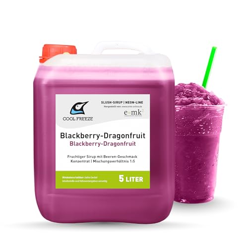 SLUSH SIRUP EIS BLACKBERRY-DRAGONFRUIT KONZENTRAT (BROMBEERE-DRACHENFRUCHT) AZOFREI 5 LITER von e=mk² EINKAUFEN MIT KÖPFCHEN