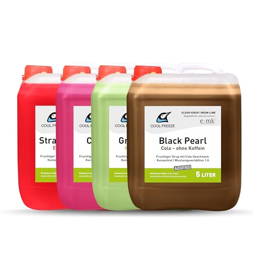 SLUSH SIRUP EIS ICE 4×5 L MIX-SET – COLA, WALDMEISTER, KIRSCHE & ERDBEERE | KONZENTRAT | AZO FREI | ANGEBOT-SET IM PROFI-KANISTER SLUSH SIRUP EIS ICE 4×5 L MIX-SET – COLA, WALDMEISTER, KIRSCHE & ERDBEERE | KONZENTRAT | AZO FREI | ANGEBOT-SET IM PROFI-KANISTER von e=mk² EINKAUFEN MIT KÖPFCHEN