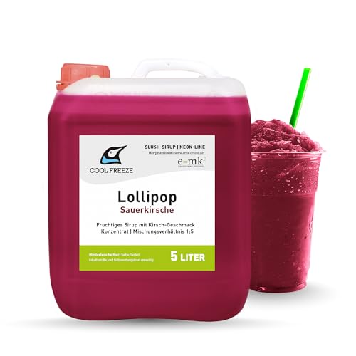 SLUSH SIRUP EIS LOLLIPOP (KIRSCHE) 5 LITER KONZENTRAT ICE PROFI KANISTER PREMIUM von e=mk² EINKAUFEN MIT KÖPFCHEN