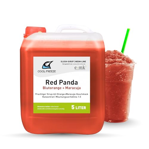 SLUSH SIRUP EIS RED PANDA KONZENTRAT (BLUTORANGE/MARACUJA) 5 LITER DIREKT VOM HERSTELLER!!! von e=mk² EINKAUFEN MIT KÖPFCHEN