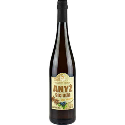 Anyż się uda Trójniak Honig (Met mit Anis Drittel) 0,75L | Met Honigwein Metwein Honigmet | 750 ml | 13% Alkohol | Apis | Geschenkidee | 18+ von eHonigwein.de Premium Quality