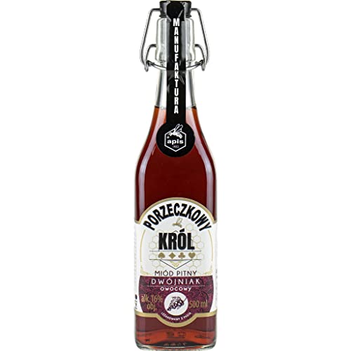 Dwójniak Owocowy Porzeczkowy Król (Frucht-Johannisbeermet-König) 500 ml | Met Honigwein Metwein Honigmet | 500 ml | 16% Alkohol | Apis | Geschenkidee | 18+ von eHonigwein.de Premium Quality