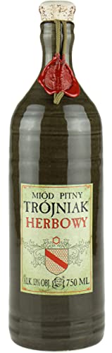 Herbowy Met Himbeere Drittel Trójniak-Honig | Honigwein Metwein Honigmet | 750 ml | 13% Alkohol | Polnische Produktion | Geschenkidee | 18+ | Keramik von eHonigwein.de Premium Quality