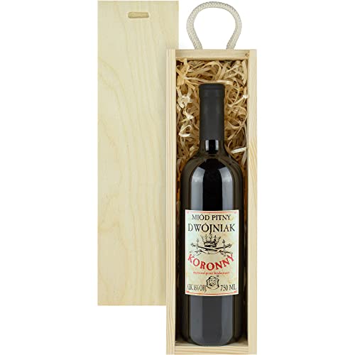 Koronny Met Dwójniak-Halber Geschenkset in einer leichten Holzbox | 750ml | 16% Alkohol Metwein | Polnische Produktion Koronny Met Dwójniak-Halber Geschenkset in einer leichten Holzbox | 750ml | 16% Alkohol Metwein | Polnische Produktion von eHonigwein.de Premium Quality