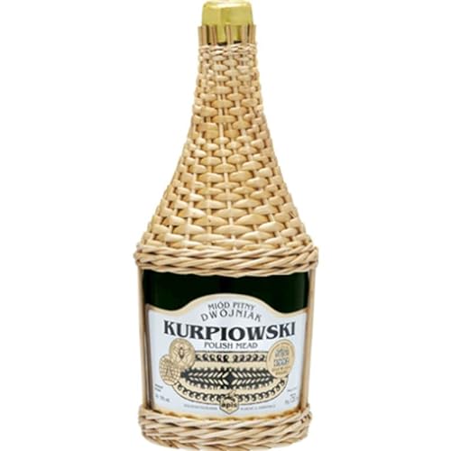 Kurpiowski Dwójniak Honig (Halber) 0,75L in geflochtener Flasche | Met Honigwein Metwein Honigmet | 750 ml | 16% Alkohol | Apis | Geschenkidee | 18+ von eHonigwein.de Premium Quality