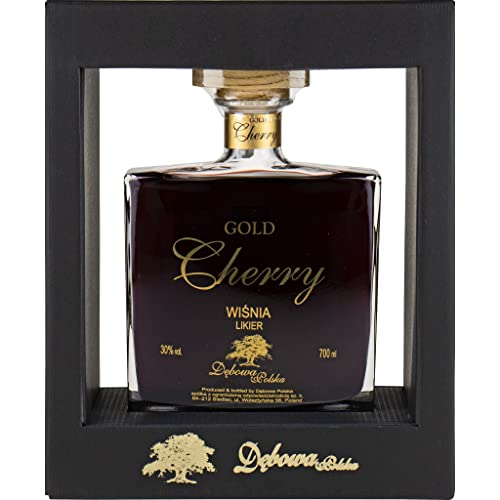 Likier Debowa Polska Gold Cherry Wisnia 0,7L w karafce - Kirschlikör in einer Karaffe | Likör |700 ml | 30% Alkohol | Dębowa Polska | Geschenkidee | 18+ von eHonigwein.de Premium Quality