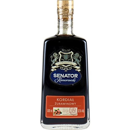 Likier Senator Komorowski Kordial Zurawinowy 0,5L - Moosbeerenlikör | Likör |500 ml | 37.5% Alkohol | BZK Alco | Geschenkidee | 18+ von eHonigwein.de Premium Quality
