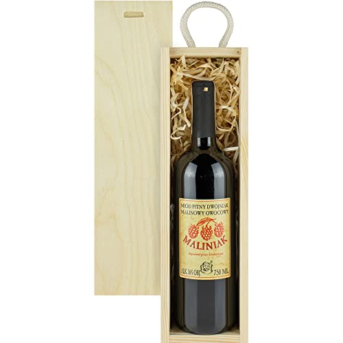 Met Dwójniak Maliniak-Halber Himbeere Geschenkset in einer leichten Holzbox | 750ml | 16% Alkohol Metwein | Polnische Produktion Met Dwójniak Maliniak-Halber Himbeere Geschenkset in einer leichten Holzbox | 750ml | 16% Alkohol Metwein | Polnische Produktion von eHonigwein.de Premium Quality