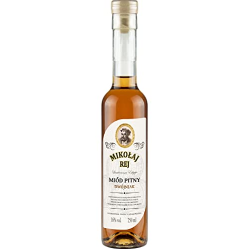 Mikołaj Rej Dwójniak Honig (Halber) 0,25L | Met Honigwein Metwein Honigmet | 250 ml | 16% Alkohol | Ami Honey | Geschenkidee | 18+ von eHonigwein.de Premium Quality