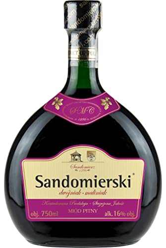 Sandomierski Met Himbeer Halber Met Dwójniak-Honig | Met Honigwein Metwein Honigmet | 750 ml | 16% Alkohol | Polnische Produktion | Geschenkidee | 18+ von eHonigwein.de Premium Quality