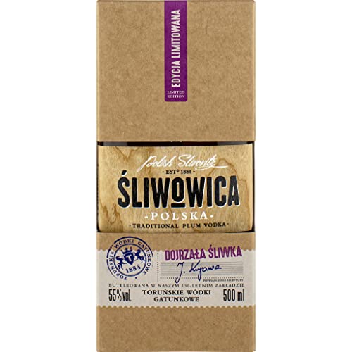 Slivovitz aus Polen QualitätsWodka 0,5L im Karton | Flavoured Vodka, Pflaumen-Wodka |500 ml | 55% Alkohol | Toruńskie Wódki Gatunkowe | Geschenkidee | 18+ von eHonigwein.de Premium Quality