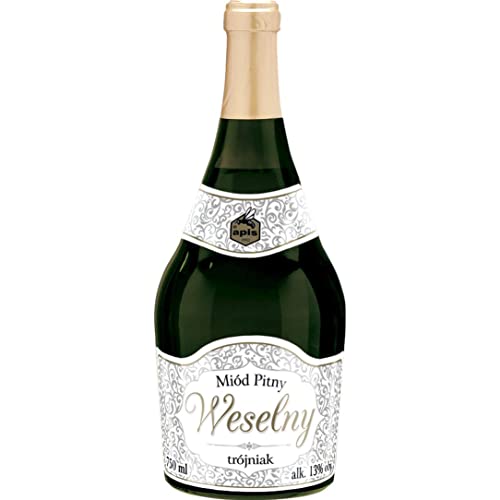 Weselny Trójniak Honig (Hochzeit Drittel) 0,75L | Met Honigwein Metwein Honigmet | 750 ml | 13% Alkohol | Apis | Geschenkidee | 18+ von eHonigwein.de Premium Quality