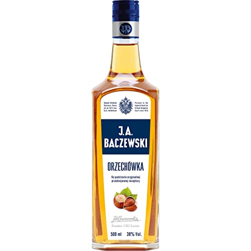 Wodka J.A. Baczewski Orzechówka (HaselnussWodka) 0,5L | Flavoured Vodka, Aromatisierter Wodka |500 ml | 38% Alkohol | J.A. Baczewski | Geschenkidee | 18+ von eHonigwein.de Premium Quality