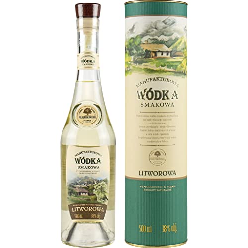 Wodka Smakowa Manufakturowa Litworowa (Aromatisierter EngelwurzWodka) 0,5L in der Tube | Flavoured Vodka, Aromatisierter Wodka |500 ml | 38% Alkohol | Old Polish Vodka | Geschenkidee | 18+ von eHonigwein.de Premium Quality