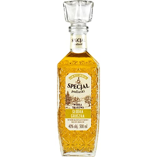 Wodka Smakowa Specjał Podlaski Słodka Gruszka (Aromatisierter BirnenWodka) 0,5L | Flavoured Vodka, Aromatisierter Wodka |500 ml | 40% Alkohol | Old Polish Vodka | Geschenkidee | 18+ von eHonigwein.de Premium Quality