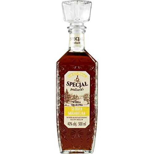 Wodka Smakowa Specjał Podlaski Słodka Mirabelka (Aromatisierter MirabellenWodka) 0,5L | Flavoured Vodka, Aromatisierter Wodka |500 ml | 40% Alkohol | Old Polish Vodka | Geschenkidee | 18+ von eHonigwein.de Premium Quality