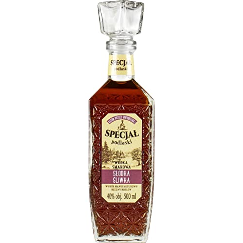 Wodka Smakowa Specjał Podlaski Słodka Śliwka (Aromatisierter PflaumenWodka) 0,5L | Flavoured Vodka, Aromatisierter Wodka |500 ml | 40% Alkohol | Old Polish Vodka | Geschenkidee | 18+ von eHonigwein.de Premium Quality