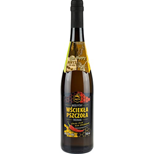 Wściekła Pszczoła Trójniak Honig (Wütende Biene Drittel) 0,75L | Met Honigwein Metwein Honigmet | 750 ml | 13% Alkohol | Apis | Geschenkidee | 18+ von eHonigwein.de Premium Quality